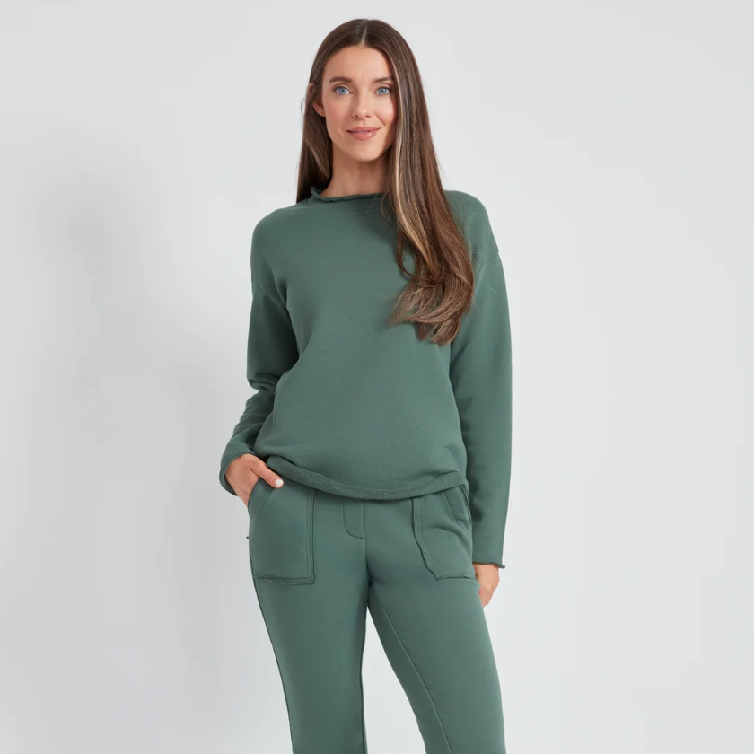 UP! Pants - French Terry 100% Cotton Sweater with Raw Edge