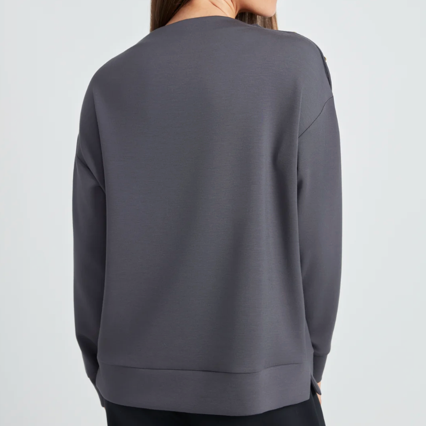 UP! Pants - Slate Grey 3-Button Top