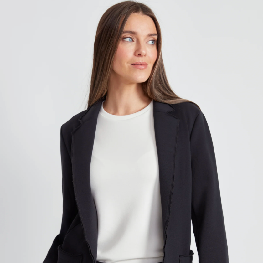 UP! Pants - French Terry 100% Cotton Blazer with Raw Edge