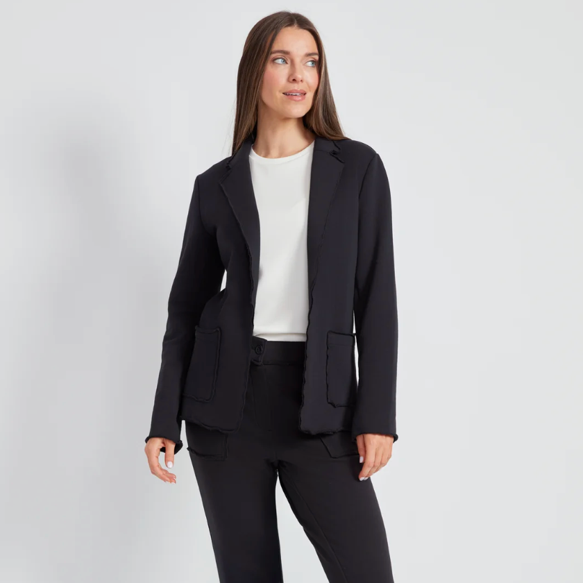 UP! Pants - French Terry 100% Cotton Blazer with Raw Edge