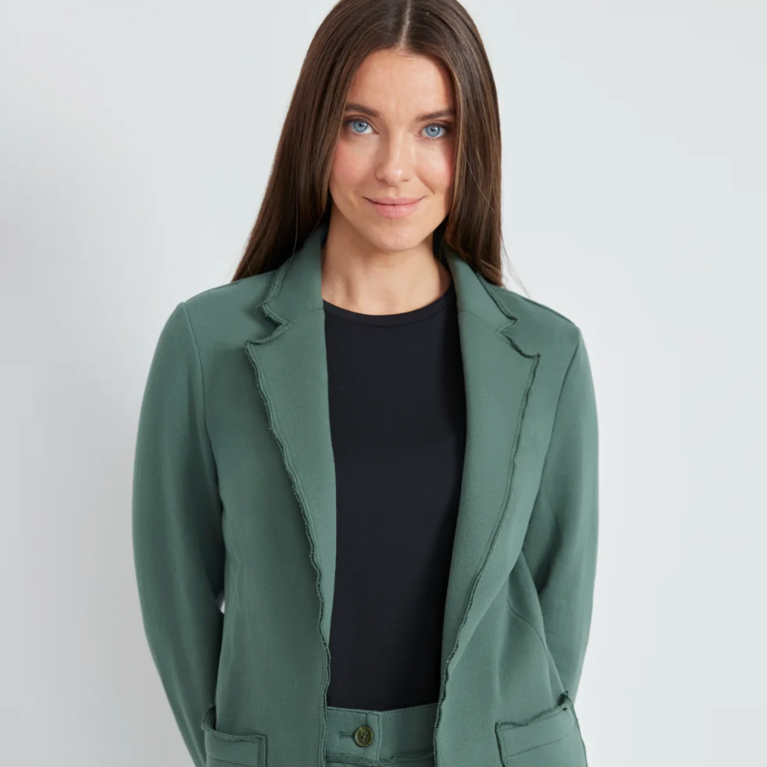 UP! Pants - French Terry 100% Cotton Blazer with Raw Edge
