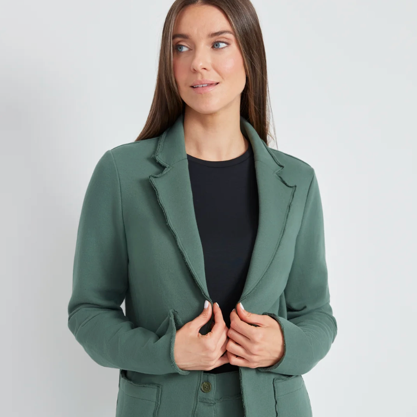 UP! Pants - French Terry 100% Cotton Blazer with Raw Edge