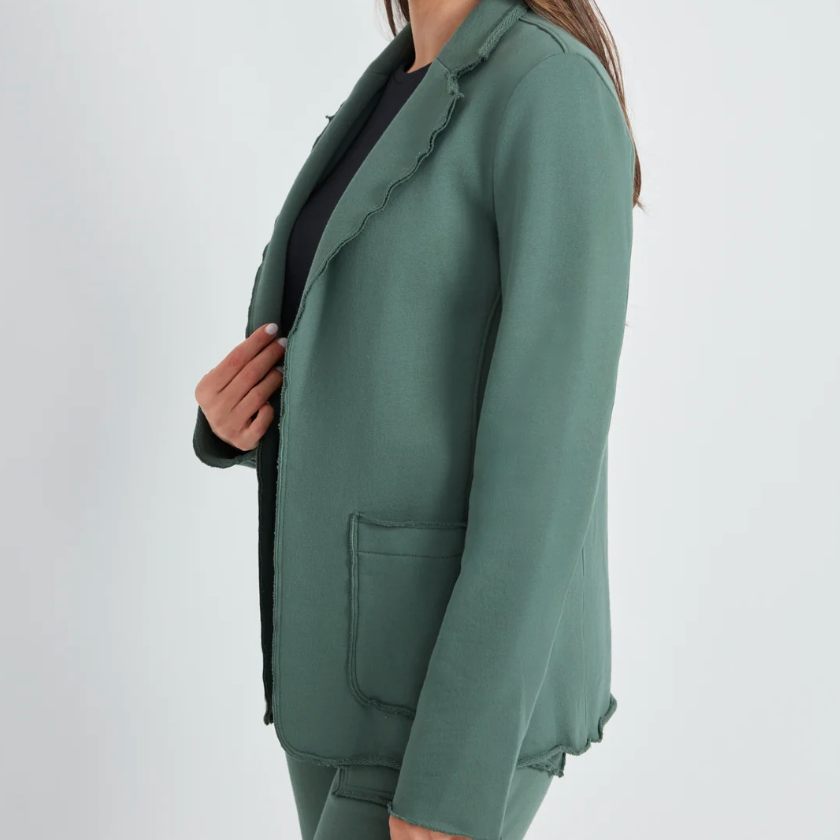 UP! Pants - French Terry 100% Cotton Blazer with Raw Edge