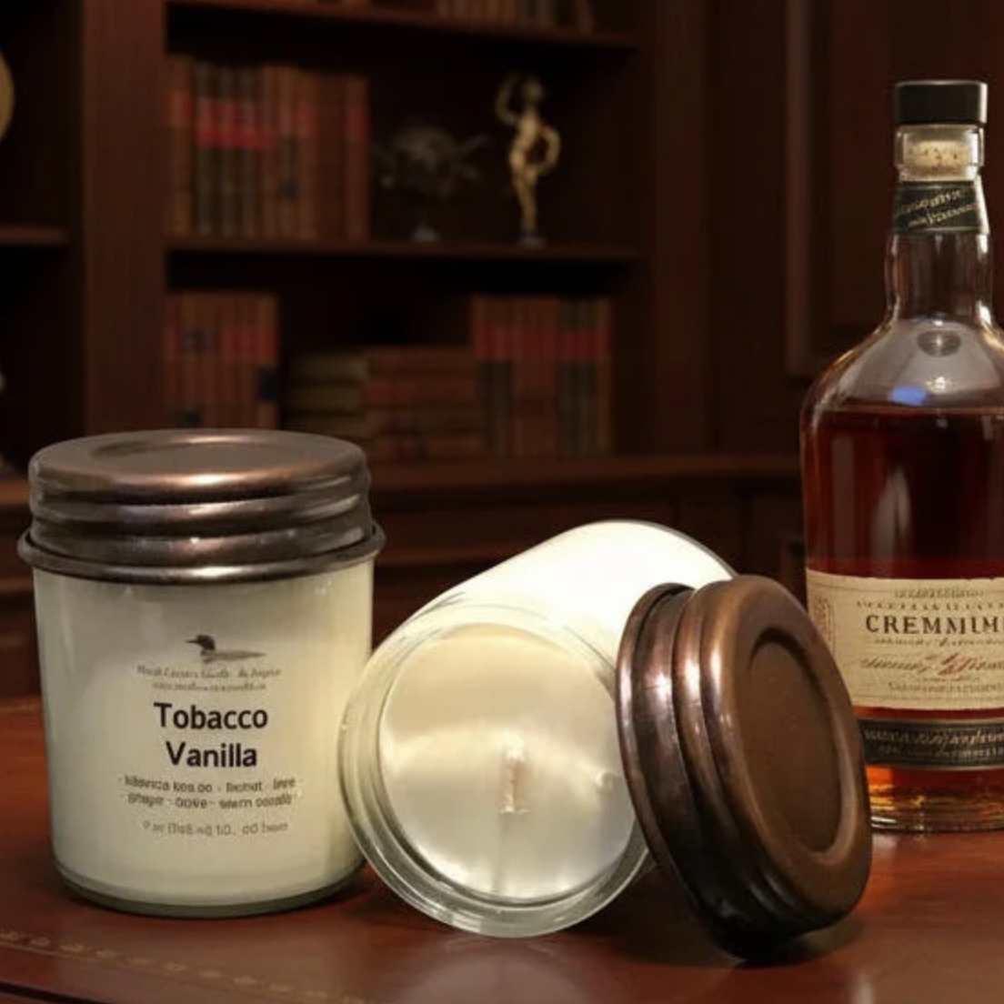 North Country Candle - TOBACCO VANILLA Soy Wax Candle with Copper Lid