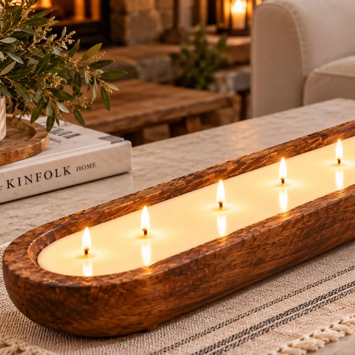North Country Candle - 30" Mango Wood Dough Bowl Soy Wax Candle