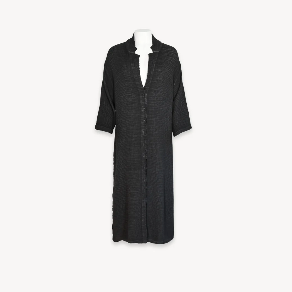 Pokoloko - 4 Layer Crinkle Shirt Dress with Buttons