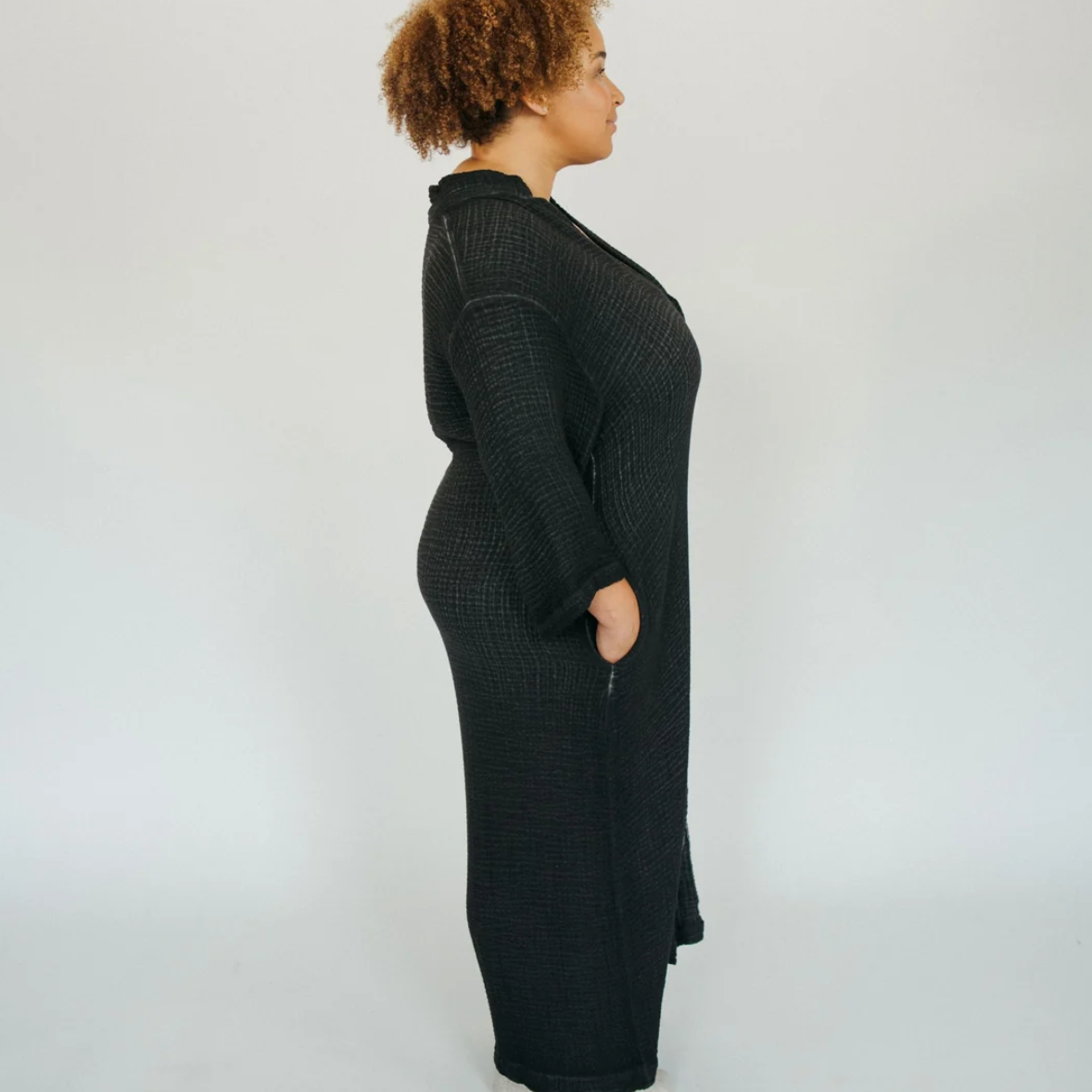 Pokoloko - 4 Layer Crinkle Shirt Dress with Buttons