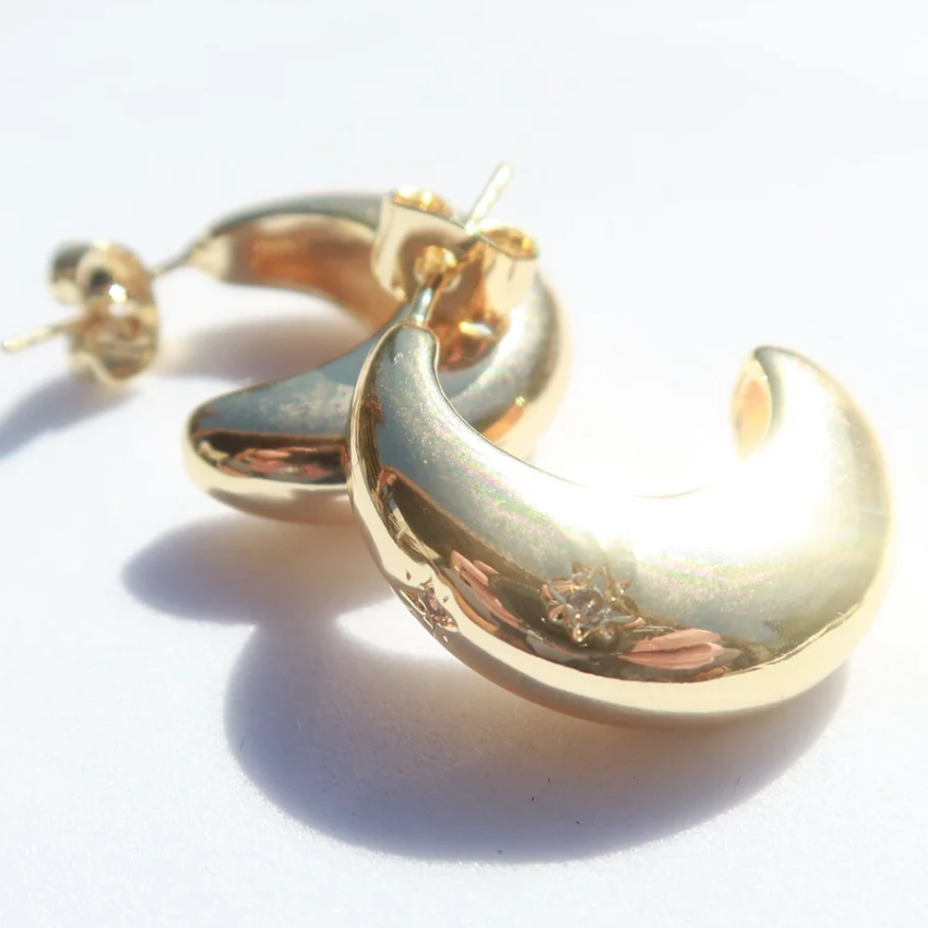 Wild Heart Collective - Bella Half-Moon Hoop Earrings