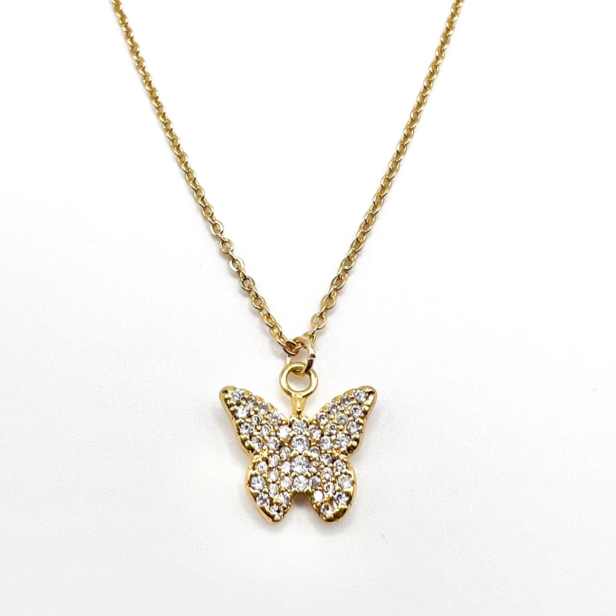 Wild Heart Collective - Butterfly Pave Pendant Necklace