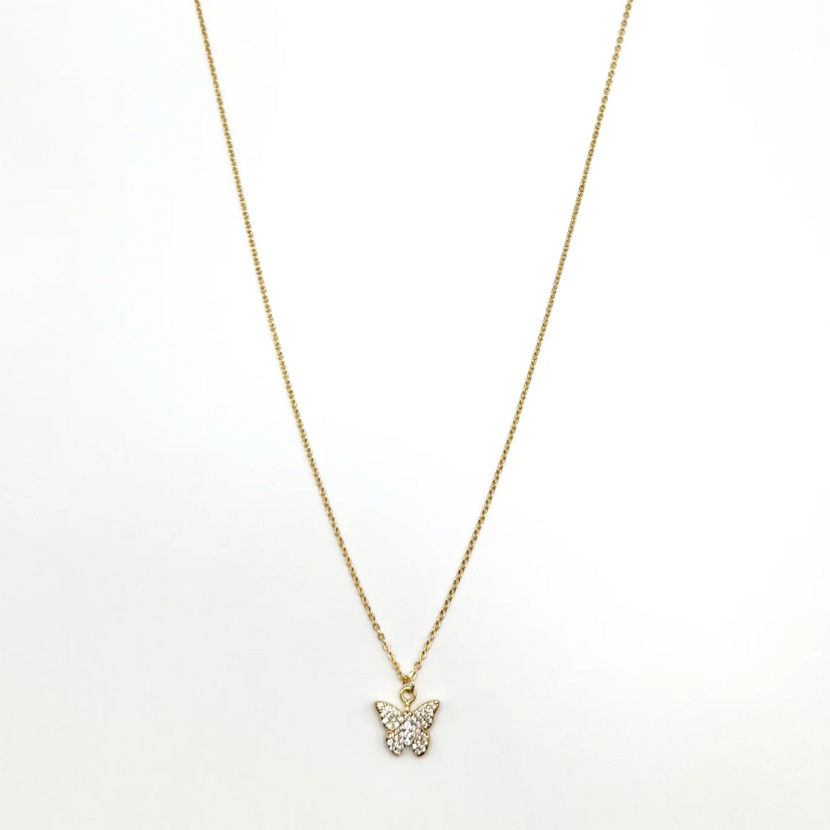 Wild Heart Collective - Butterfly Pave Pendant Necklace