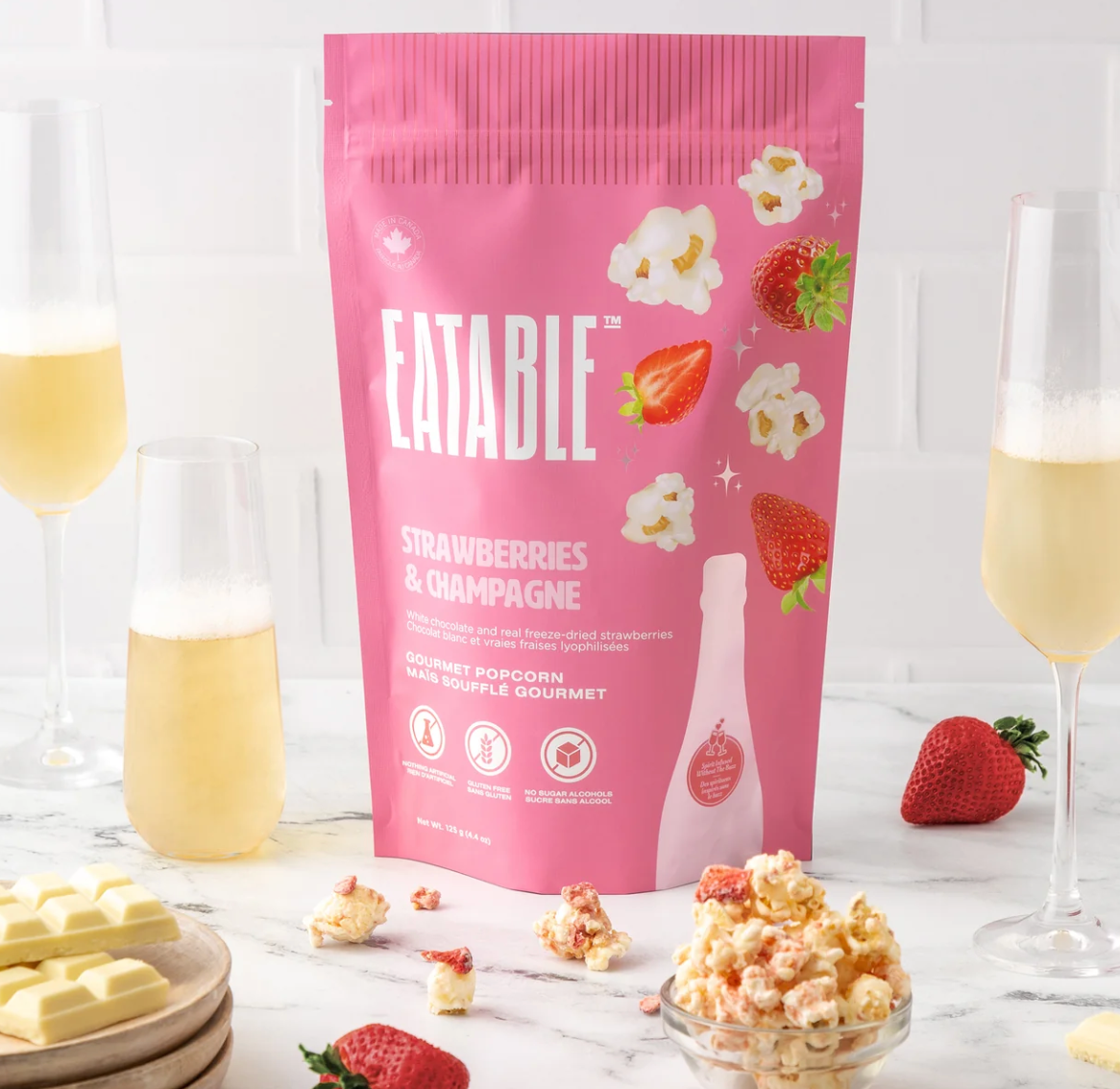 EATABLE Gourmet Popcorn - Strawberries & Champagne