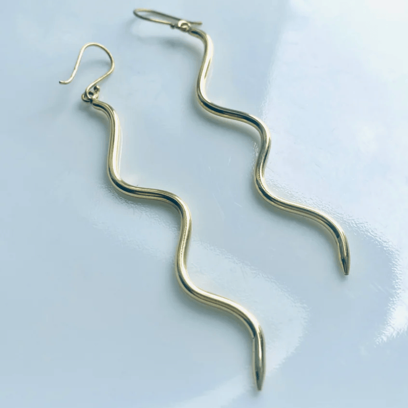 Love Not Fear SERPENTINE Brass Earrings