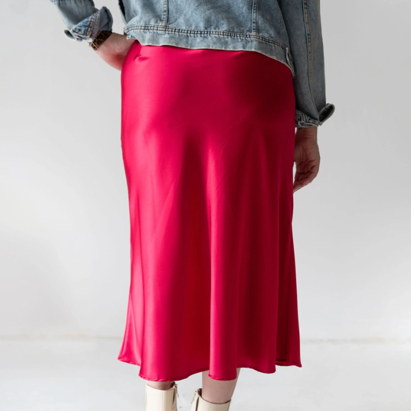 DOTTY - Candy Apple Bias Cut Skirt