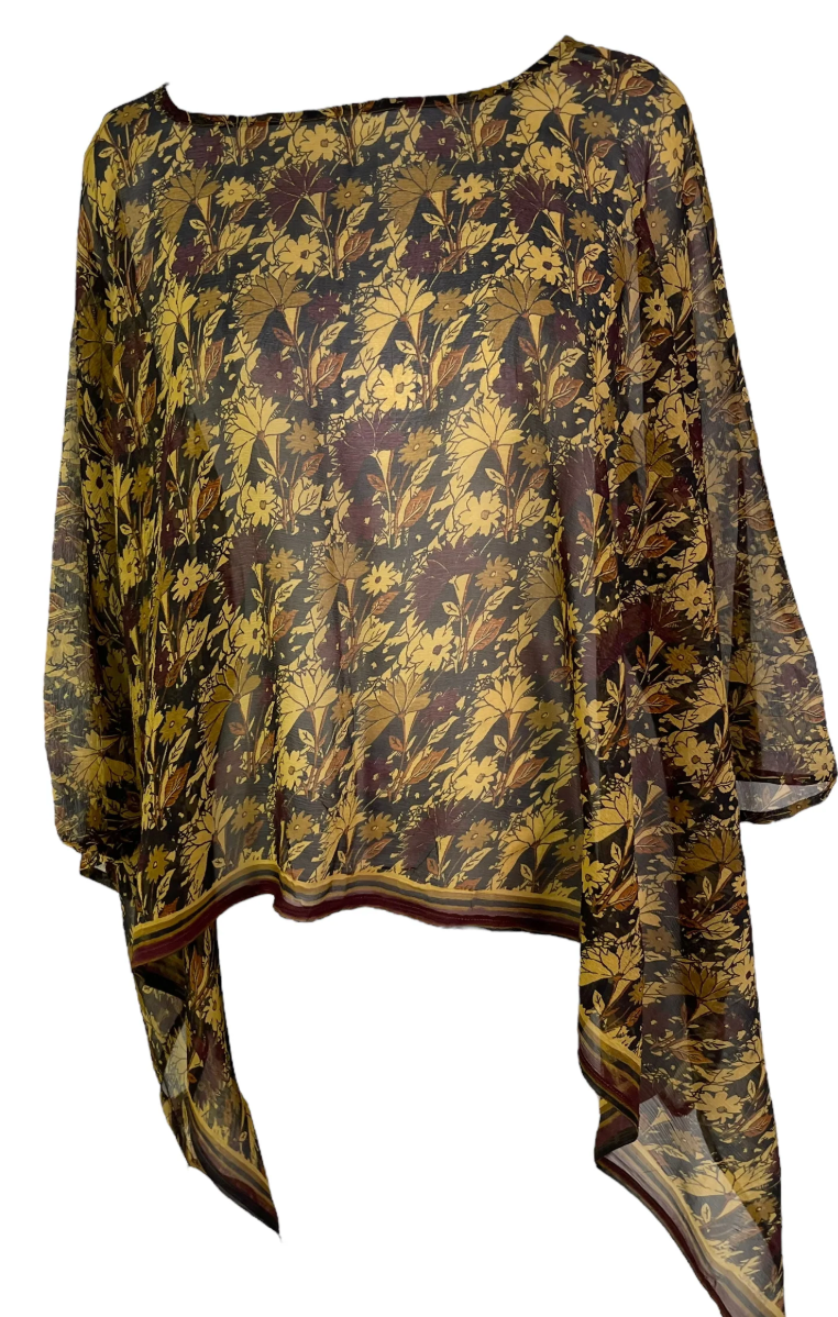 sariKNOTsari Avatar Pure Silk Capelet Poncho