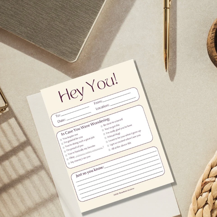 PleaseNotes "Hey You, In Case You Were Wondering" Notepad