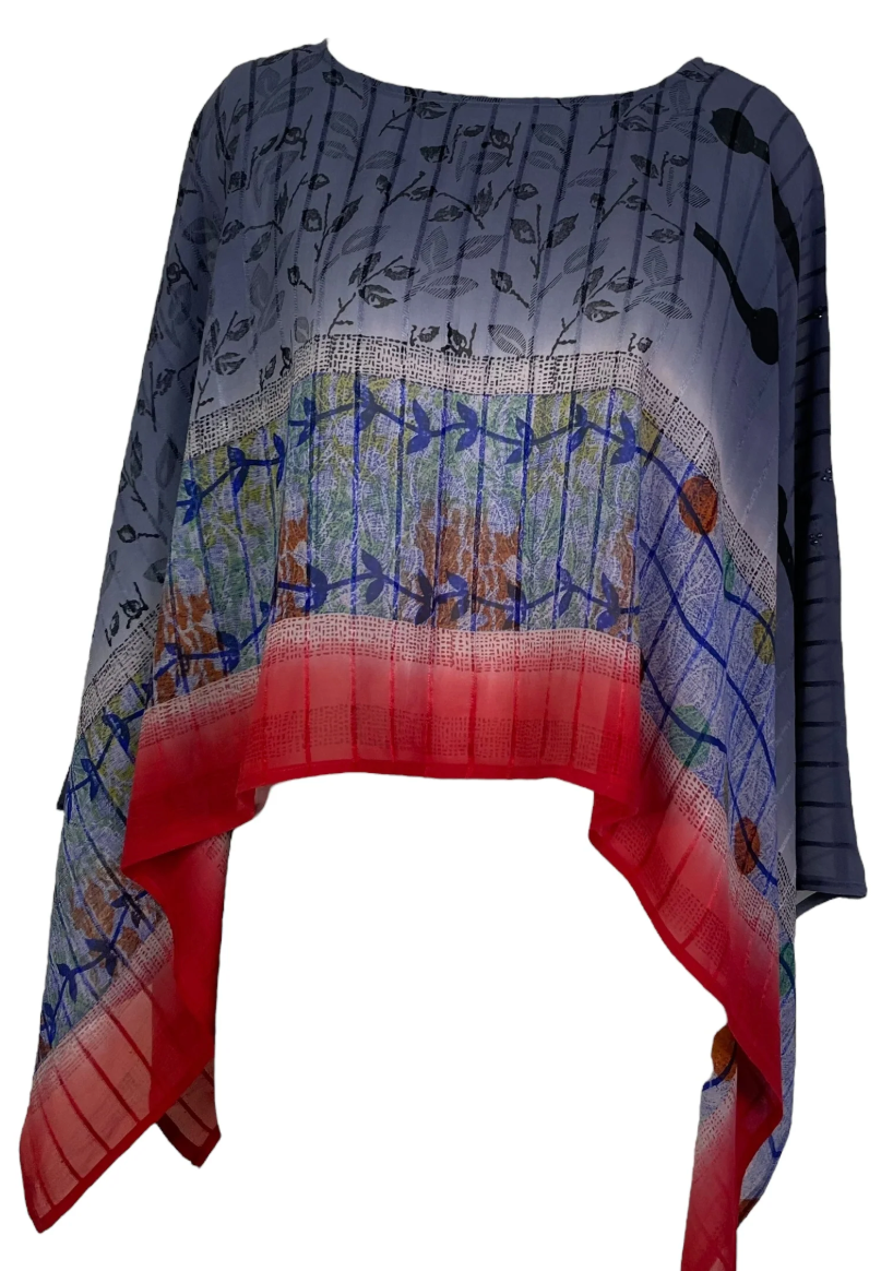 sariKNOTsari Avatar Pure Silk Capelet Poncho