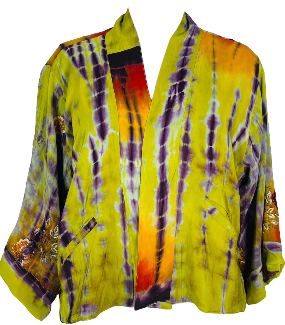 Tie-dye kimono jacket, screenshot from August 10, 2025
