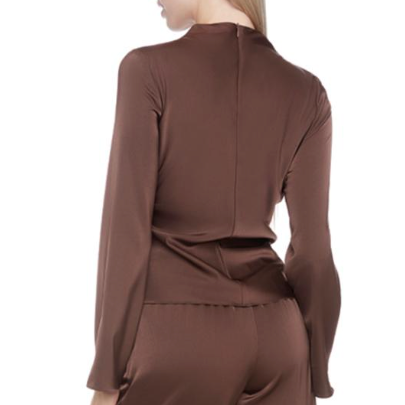 ILTM LINDSAY Satin Bell-Sleeve Top