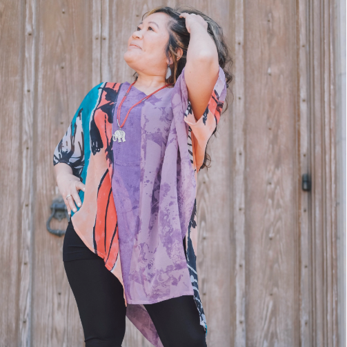 sariKNOTsari Avatar Pure Silk Waterfall Top