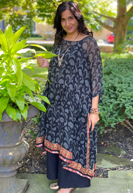 sariKNOTsari Avatar Pure Silk Boxy Babydoll Dress