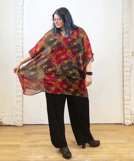 sariKNOTsari Avatar Pure Silk Short Kaftan Tunic