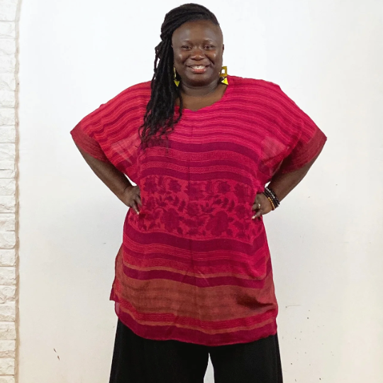 sariKNOTsari Avatar Pure Silk Short Kaftan Tunic