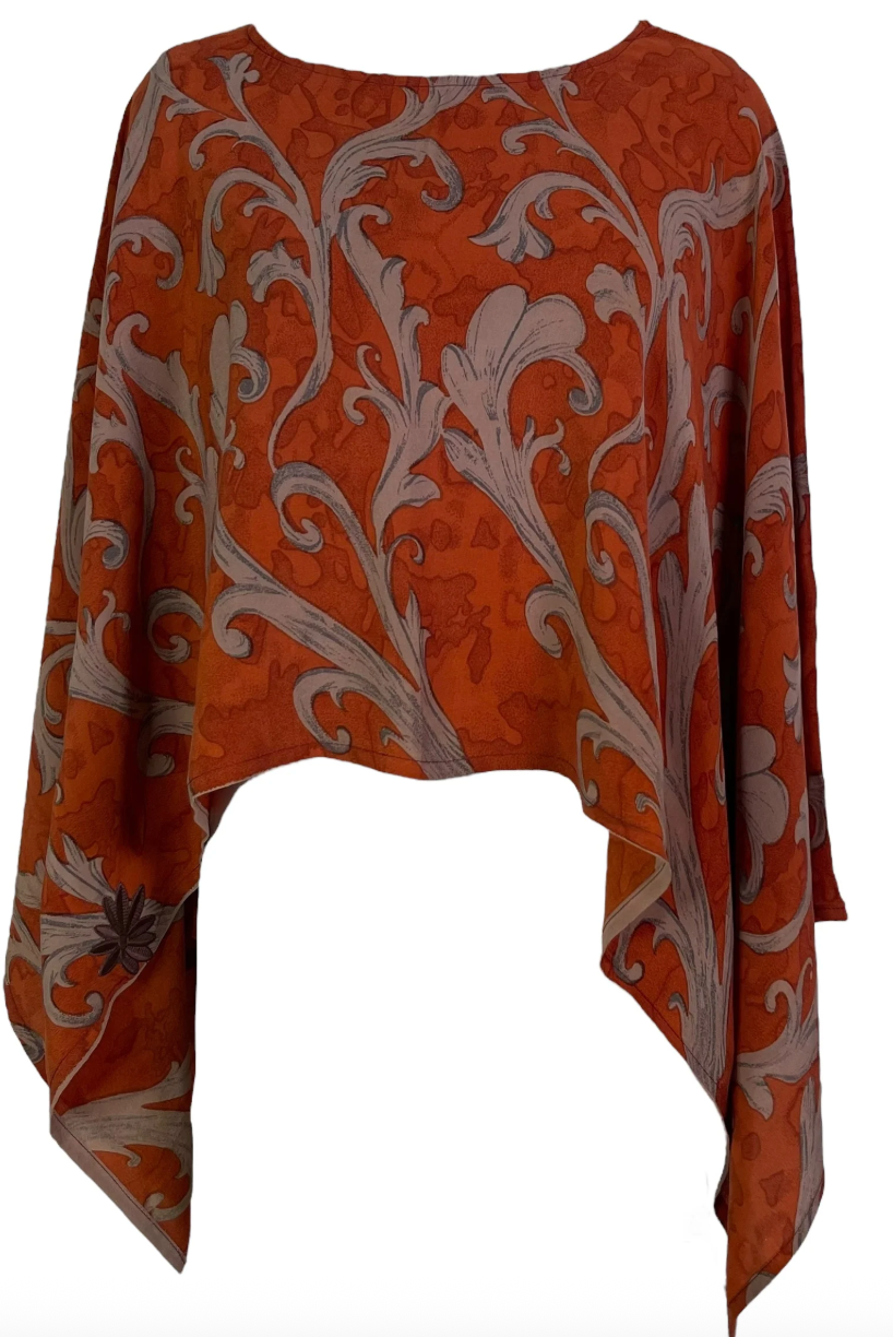 sariKNOTsari Avatar Pure Silk Capelet Poncho