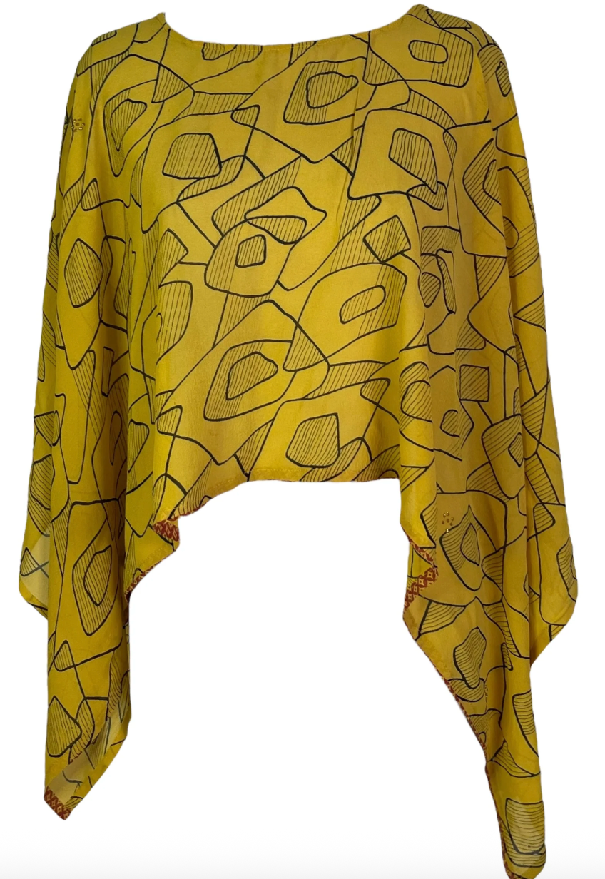 sariKNOTsari Avatar Pure Silk Capelet Poncho