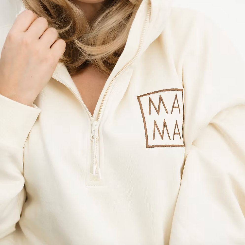 ASHCO Oversized Half-Zip MAMA Hoodie