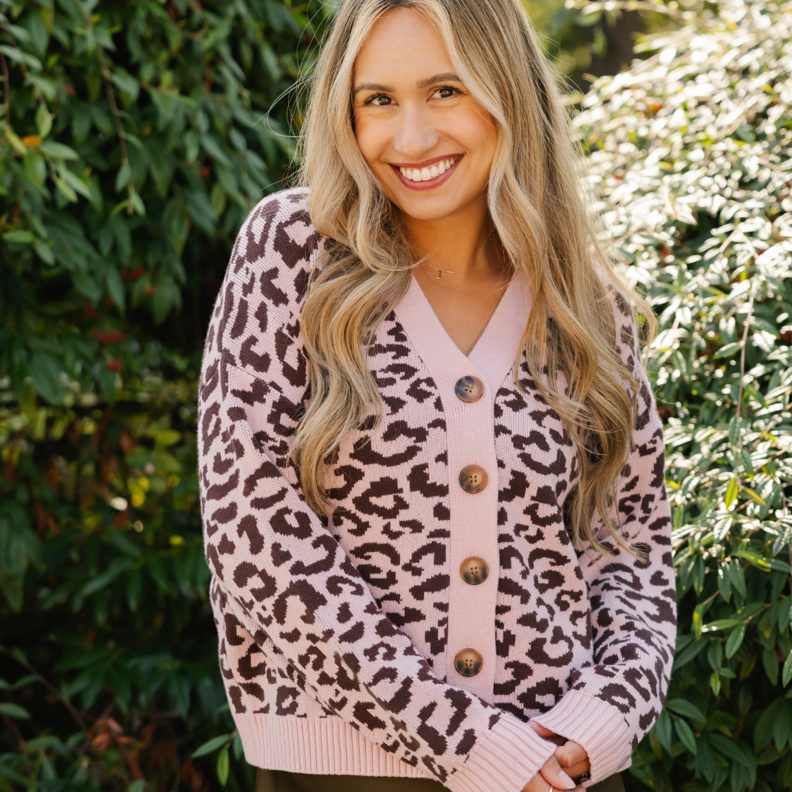 Smash & Tess LEOPARD Cardigan - Antique Rose/Black