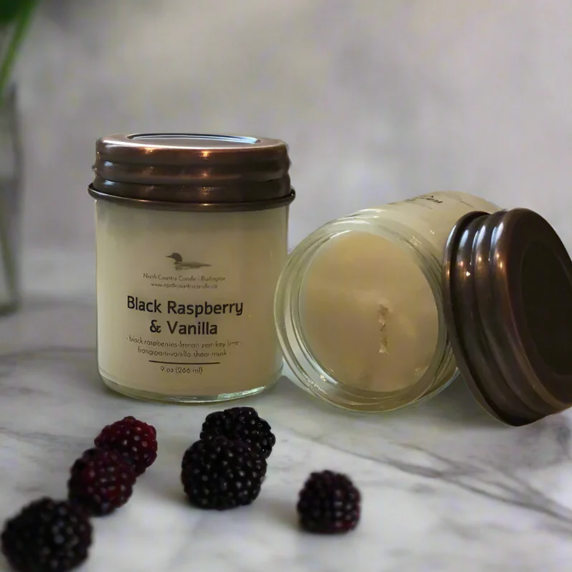 North Country Candle - BLACK RASPBERRY VANILLA Soy Wax Candle with Copper Lid