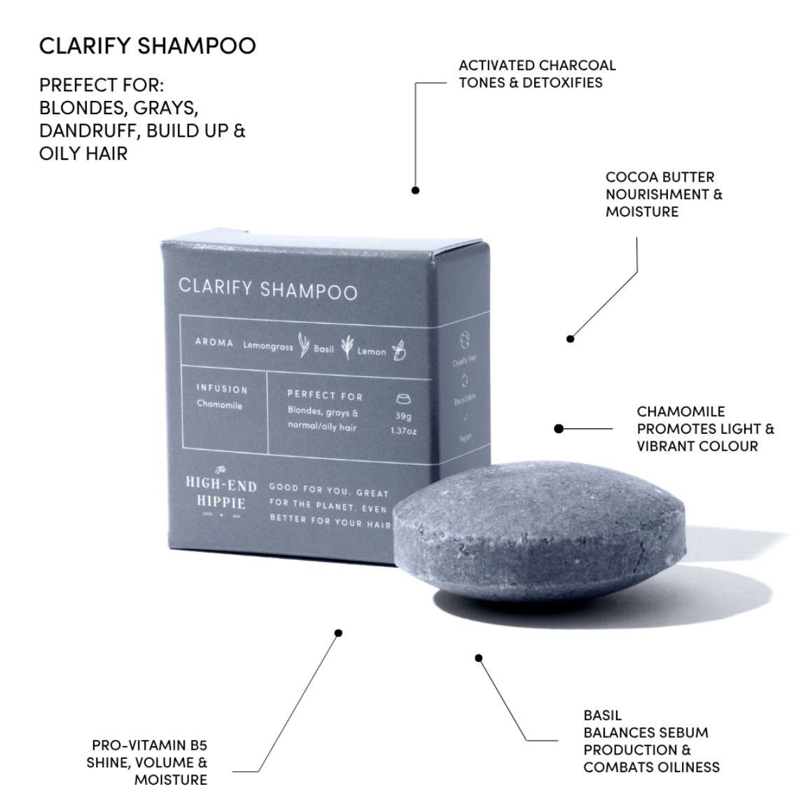 The High-End Hippie CLARIFY Shampoo Bar