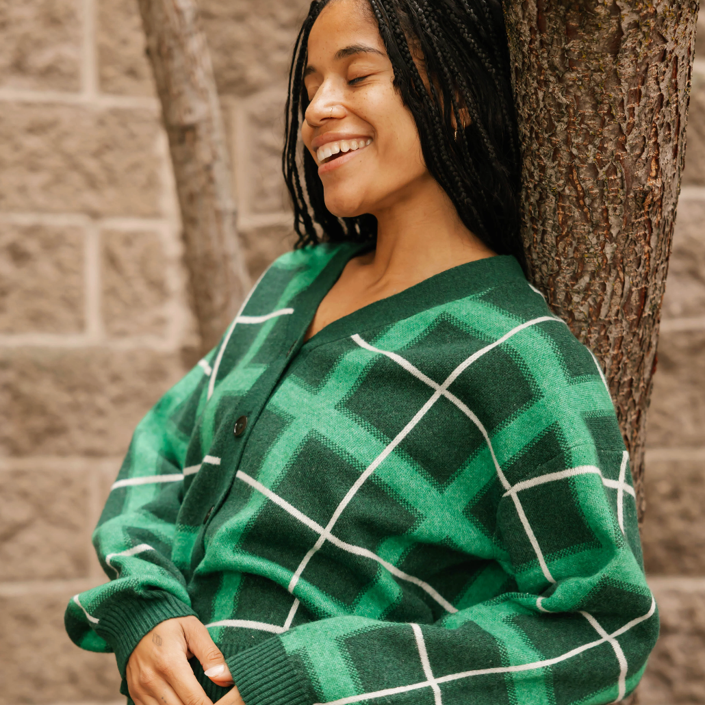 Smash & Tess PLAID Cardigan - Green Combo