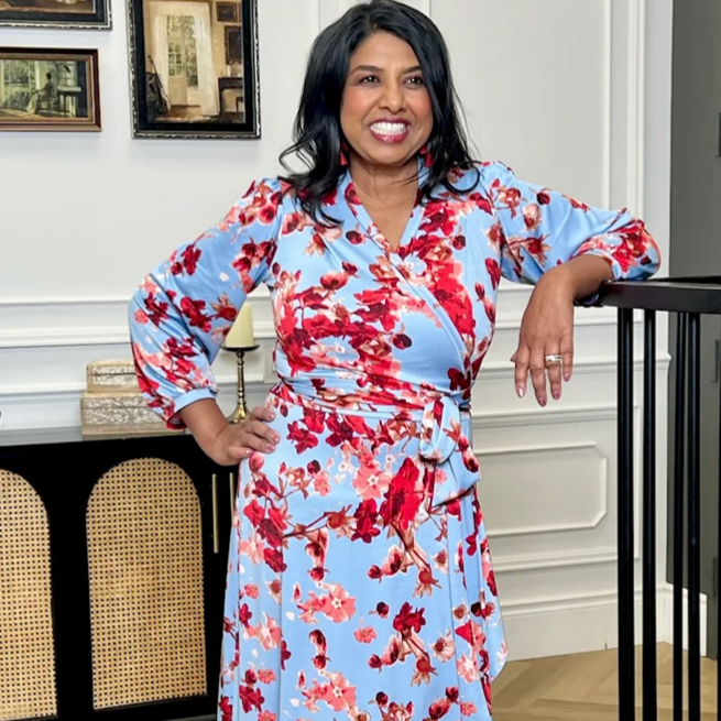 DOTTY Cherry Blossom Wrap Dress