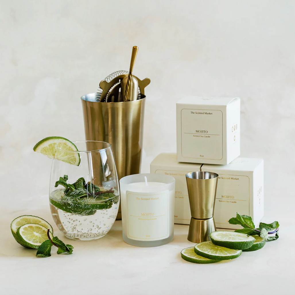 The Scented Market - MOJITO Cocktail Soy Wax Candle with Gift Box