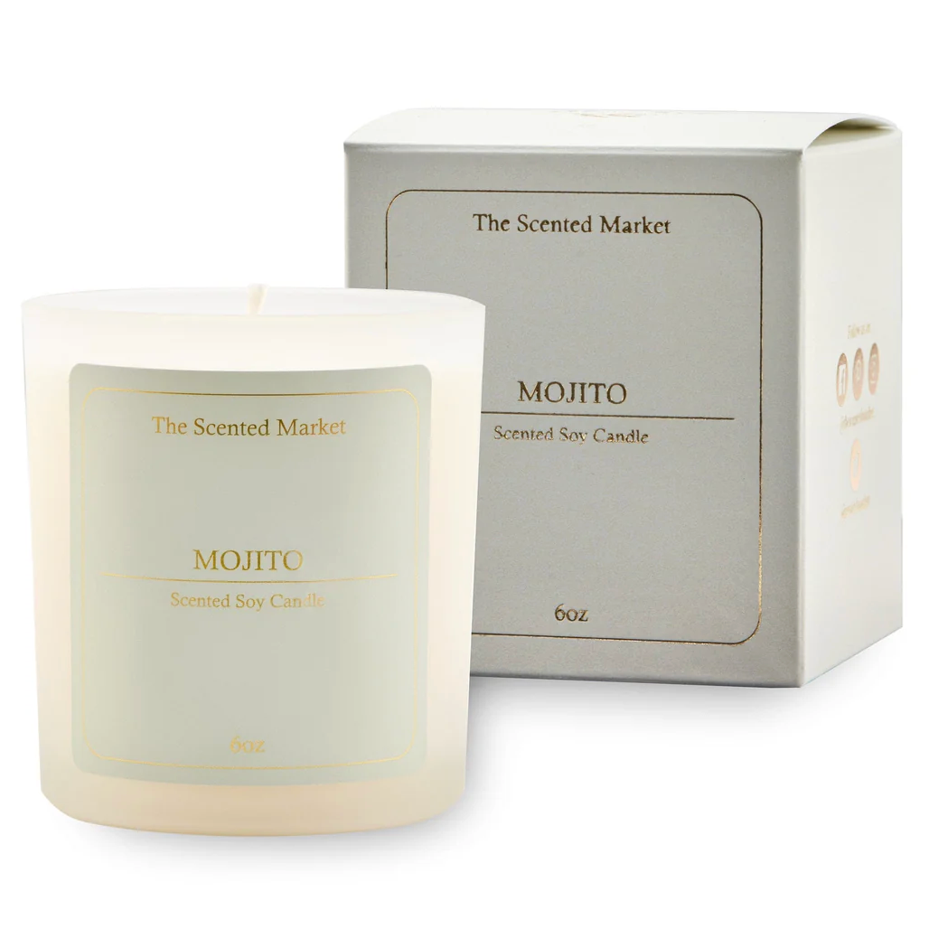 The Scented Market - MOJITO Cocktail Soy Wax Candle with Gift Box