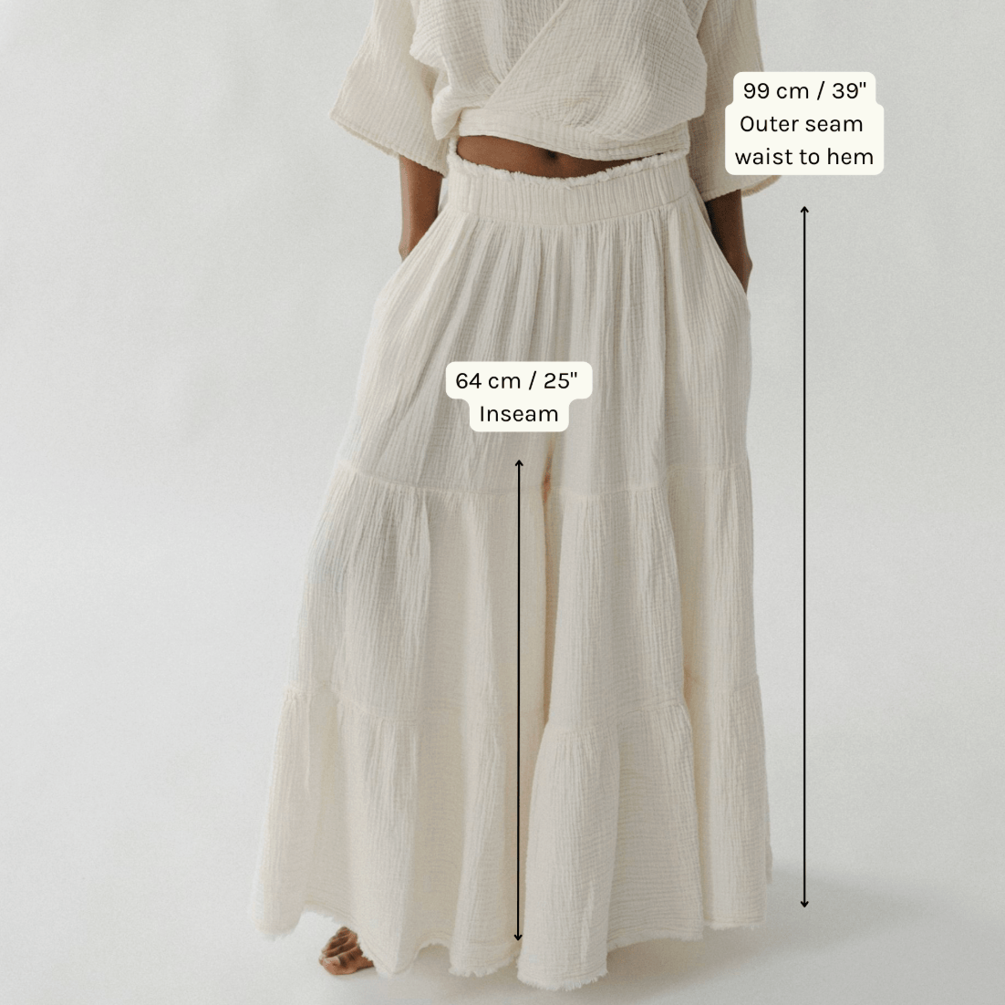 Pokoloko - Turkish Cotton Crinkle Skirt Pants