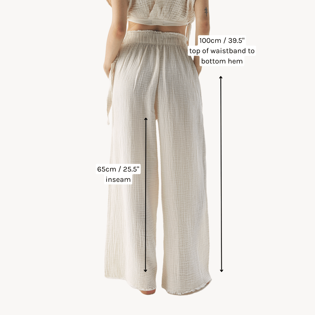 Pokoloko - Turkish Cotton Crinkle Palazzo Pants
