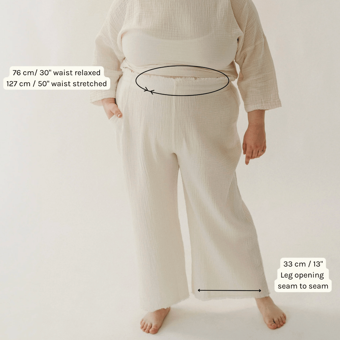 Pokoloko - Turkish Cotton PLUS Crinkle Drawstring Palazzo Pants
