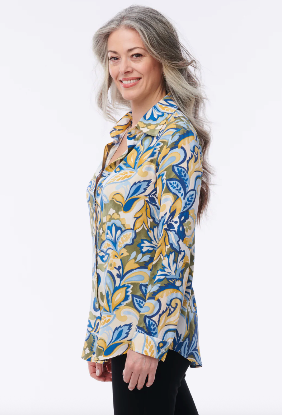 Helene Clarkson Design AMALFI BLUE PRINTED Blouse
