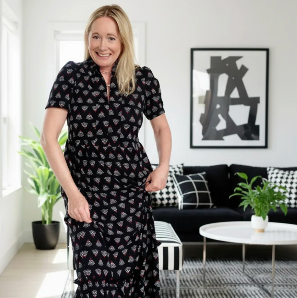 DOTTY Black Art Deco Dress