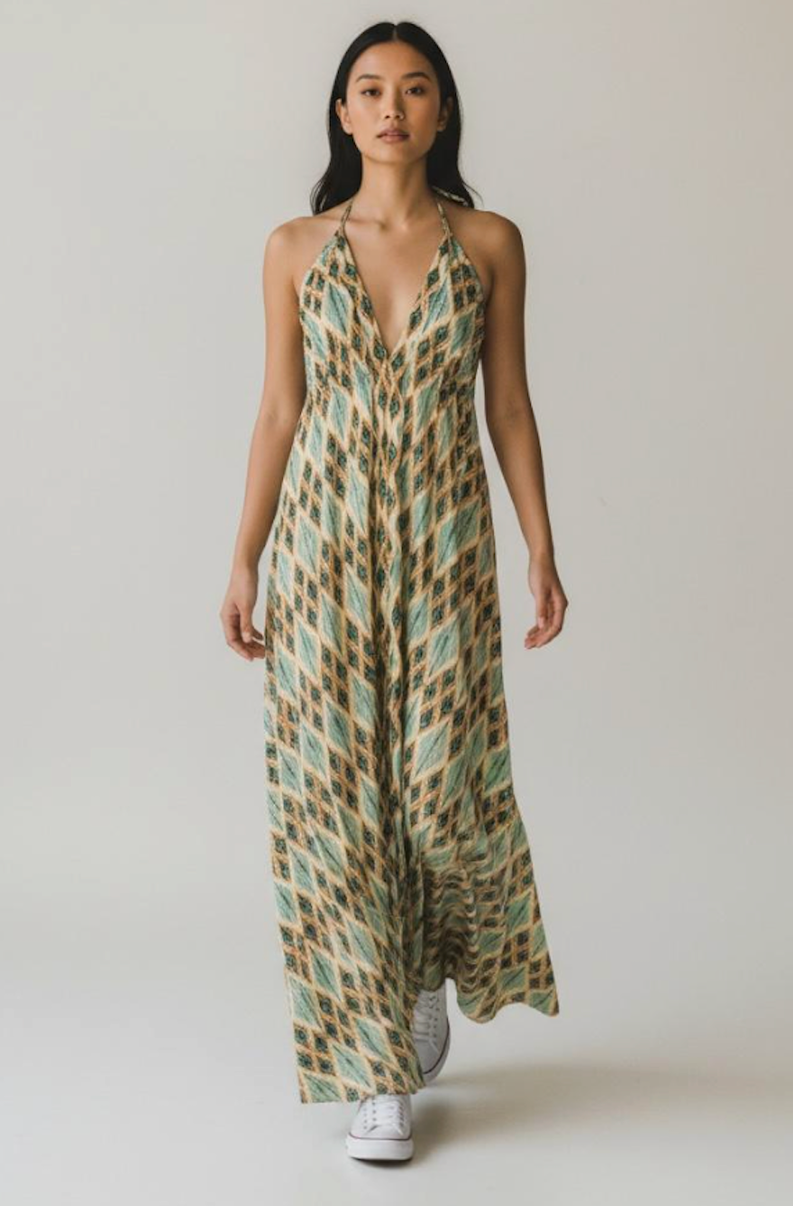 THEBEANWALK Dress - Geo Halter Maxi by Maple & People