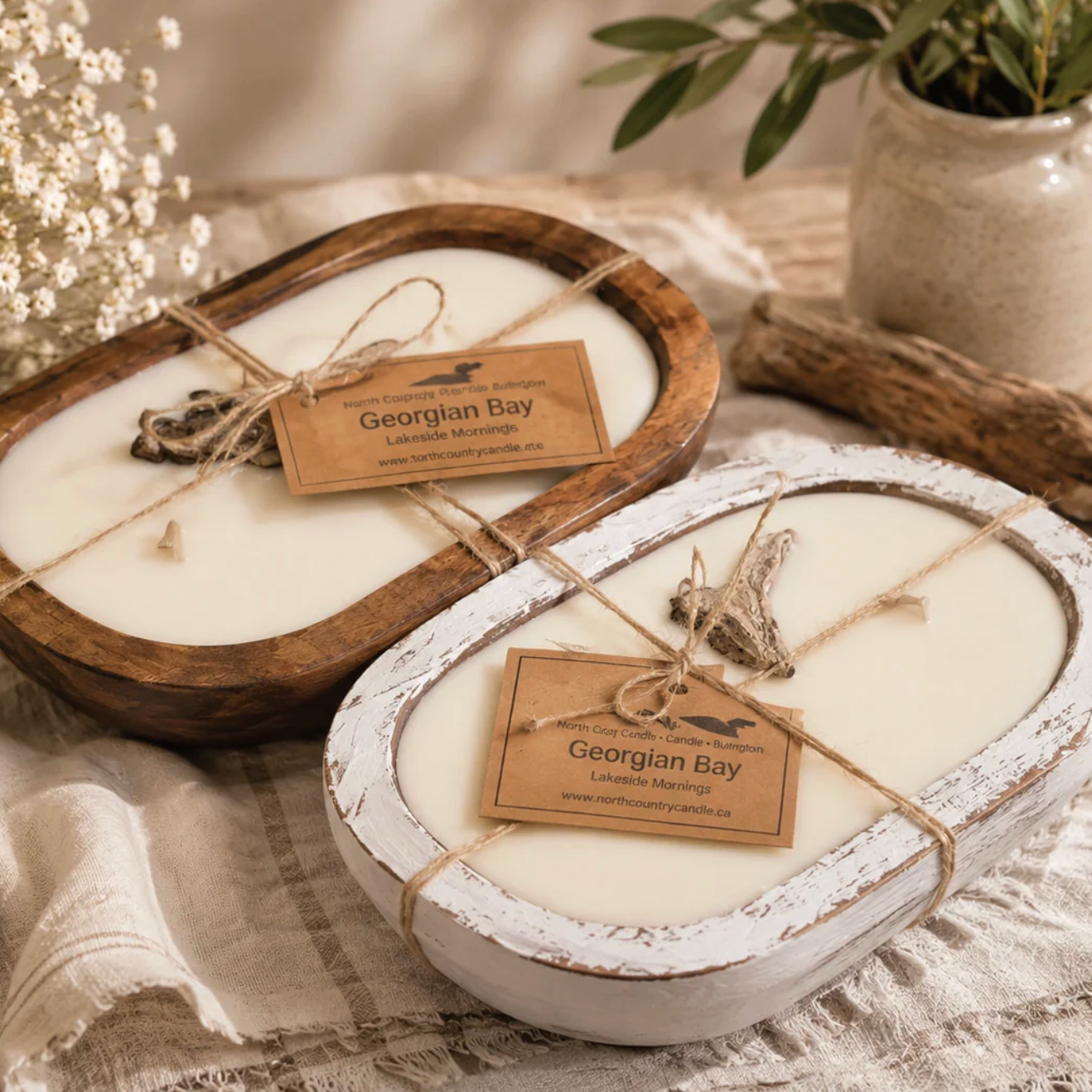 North Country Candle - Antique Walnut GEORGIAN BAY Dough Bowl Soy Wax Candle