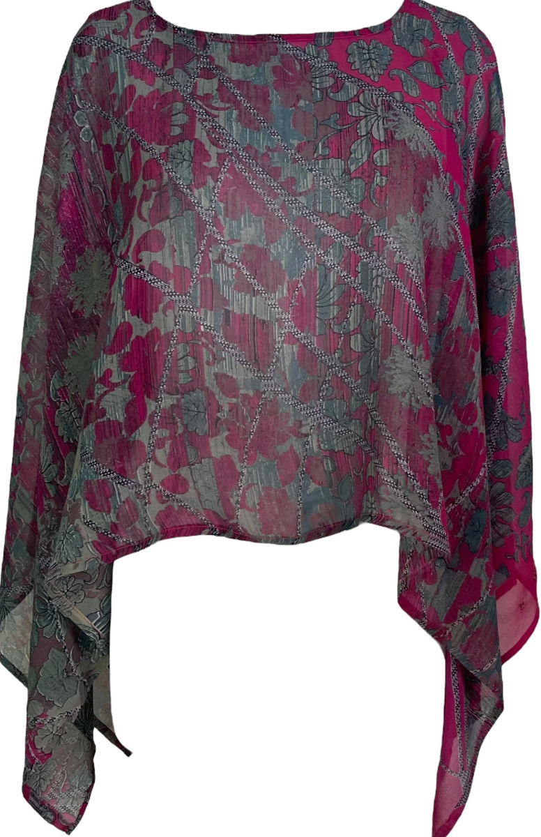 sariKNOTsari Avatar Pure Silk Capelet Poncho