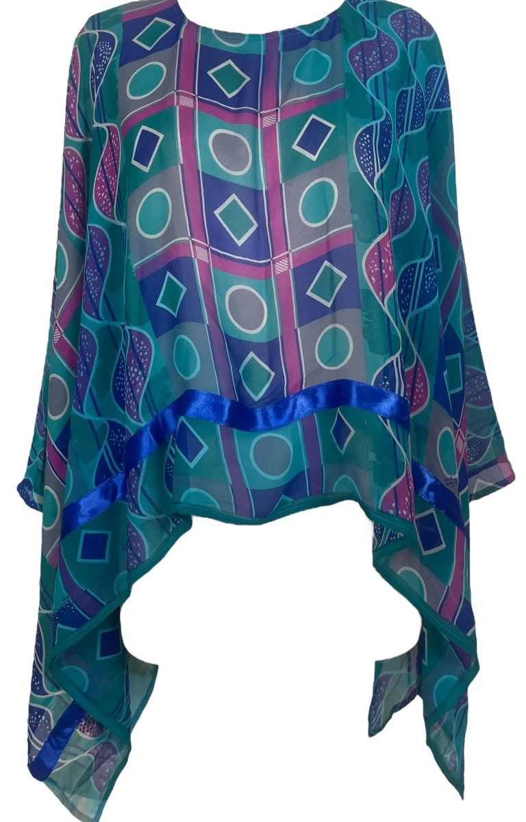 sariKNOTsari Avatar Pure Silk Capelet Poncho