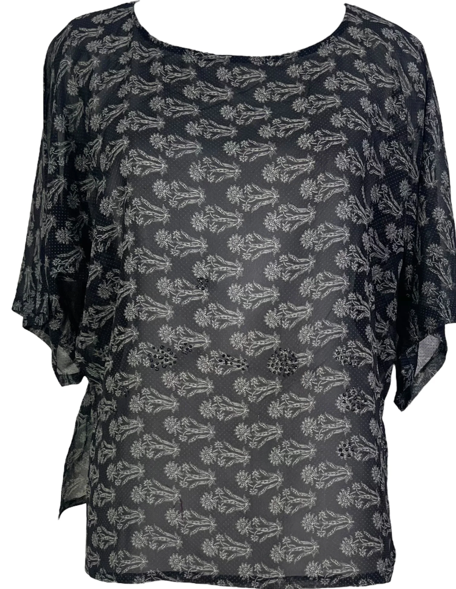 sariKNOTsari Avatar Pure Silk Side Slit Top