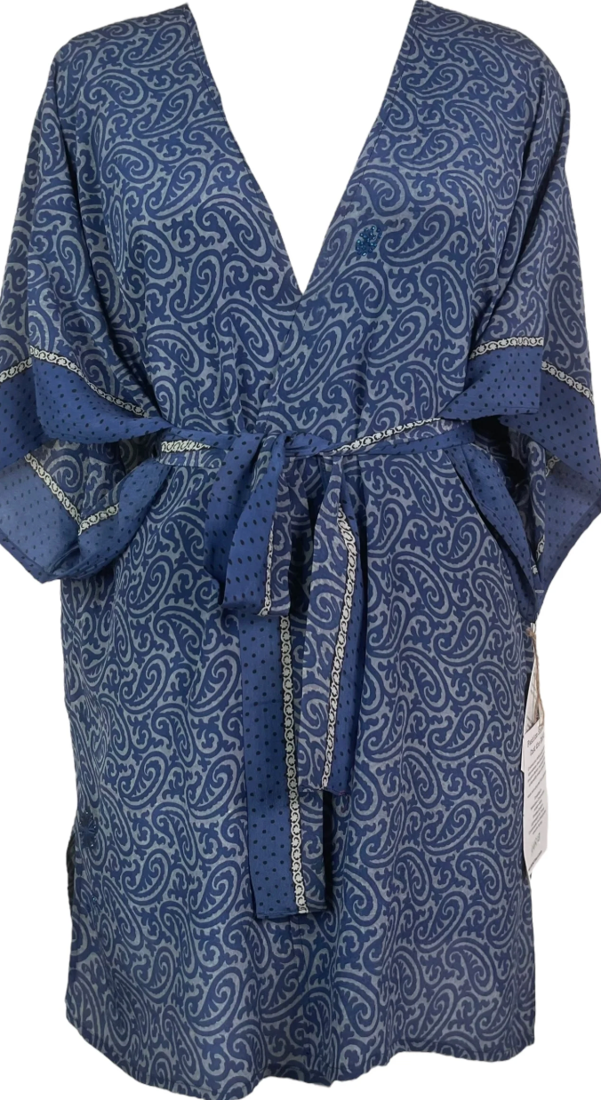 sariKNOTsari Avatar Pure Silk Kimono Sleeved JACKET with Belt