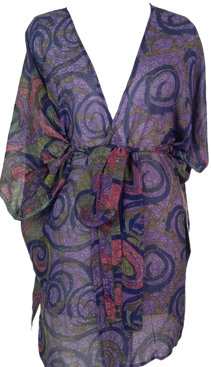 sariKNOTsari Avatar Pure Silk Kimono Sleeved JACKET with Belt