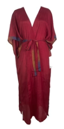 sariKNOTsari Avatar Long Pure Silk Kimono Sleeved Duster with Belt