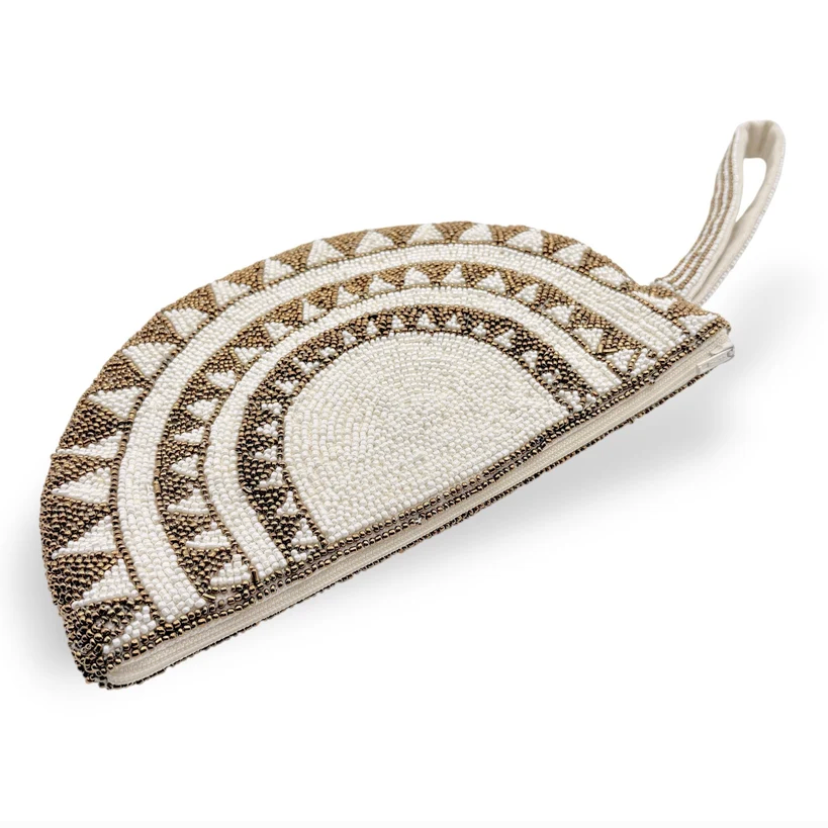 Dandarah - Half Moon Handbeaded Wristlet